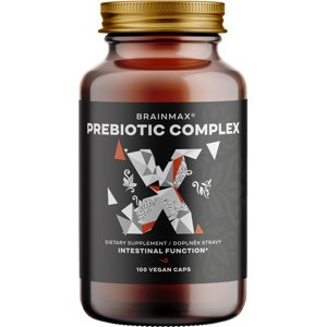 BrainMax Prebiotic Complex, prebiotická zmes, BIO, 100 rastlinných kapsúl *CZ-BIO-001 certifikát, zmes troch prebiotických vláknin pre zdravie tráviaceho traktu, doplnok stravy