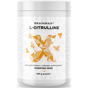 BrainMax L-Citrulline, L-citrulin, 500 g Aminokyselina pre pumpu, zvýšenie výkonu a sily, doplnok stravy