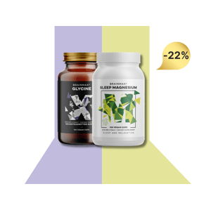 BrainMax Sleep magnesium + BrainMax Glycin 975 mg, 100 rastlinných kapsúl Doplnok stravy
