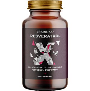 BrainMax Trans-Resveratrol, resveratrol, 500 mg, 60 rostlinných kapslí Prírodný resveratrol z krídlatky japonskej // Výživový doplnok