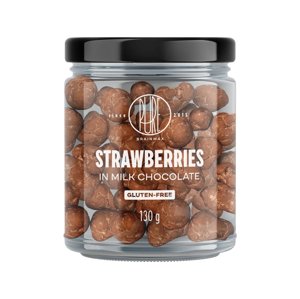 BrainMax Pure Strawberries in Milk Chocolate, Lyofilizované jahody v mléčné čokoládě, 130 g