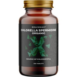 BrainMax Chlorella Spermidine Počet kapsúl: 200 tabliet Tablety z organických rias bohaté na chlorofyl a minerálne látky, doplnok stravy