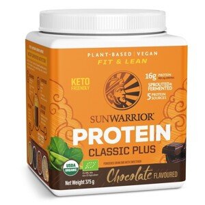 Sunwarrior Classic Plus Organic Protein, čokoládový, BIO, 375 g Výživový doplnok