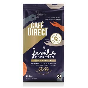 Cafédirect Familia Espresso SCA 82 zrnková káva, 200g