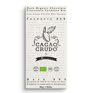 Cacao Crudo Raw Horká čokoláda 80%, 50 g *IT-BIO-006 certifikát