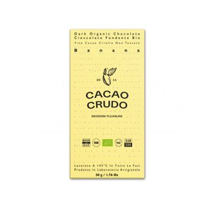 Cacao Crudo Raw Horká čokoláda s banánom, 50 g *IT-BIO-006 certifikát