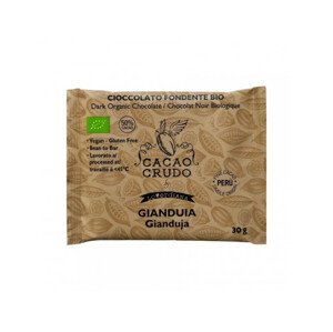 Cacao Crudo Raw Horká čokoláda Gianduja, BIO, 30 g *IT-BIO-006 certifikát