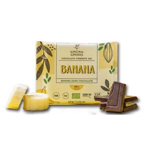 Cacao Crudo Raw Hořká čokoláda s banánem, BIO, 30 g *IT-BIO-006 certifikát