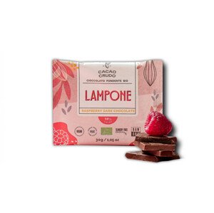 Cacao Crudo Raw Horká čokoláda s malinami, BIO, 30 g *IT-BIO-006 certifikát