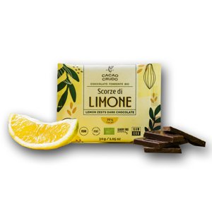 Cacao Crudo Raw Horká čokoláda s citrónovou kôrou, BIO, 30 g *IT-BIO-006 certifikát