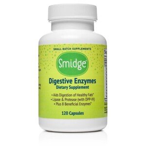 Smidge Digestive Enzymes, tráviace enzýmy, 120 rastlinných kapsúl Výživový doplnok