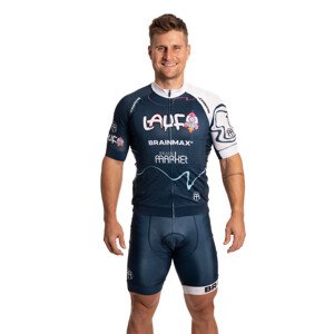 BrainMax LAUF cyklistický set, modrý dres a modré kraťasy se šlemi Veľkosť: XL