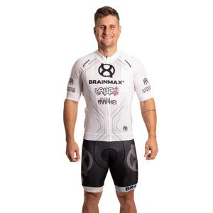BrainMax LAUF cyklistický set, bílý dres a černé kraťasy se šlemi Veľkosť: L