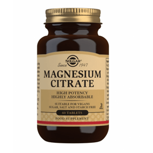 Solgar Magnesium Citrát, 200 mg - horčík, 60 tabliet