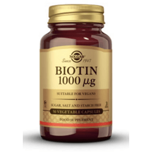 Solgar Biotin, 1000 mg, 50 rastlinných kapsúl