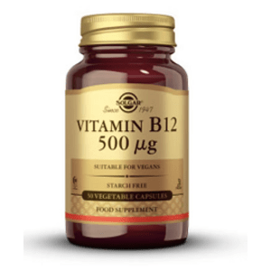 Solgar Vitamín B12, 500 mcg, 50 rastlinných kapsúl