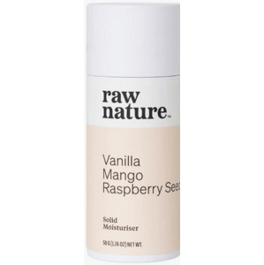 Raw Nature Solid Moisturiser, tuhý hydratačný krém, vanilka, mango, malinové semienka, 50 g
