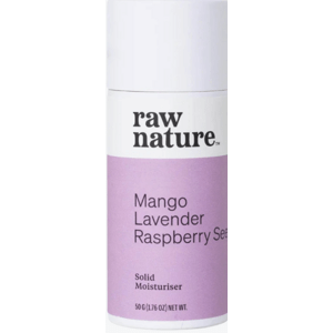 Raw Nature Solid Moisturiser, tuhý hydratačný krém, mango, levanduľa, malinové semienka, 50 g
