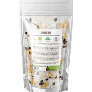 BrainMax Pure Sweet Mix, mandle, kešu, hrozienka, kokos, BIO, 100 g Zmes organických mandlí, kešu orechov a plátkov kokosu, *CZ-BIO-001 certifikát