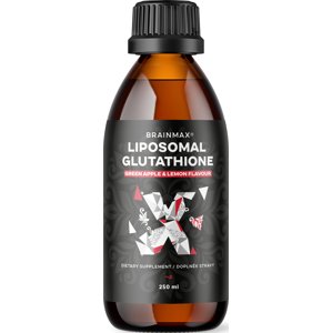 BrainMax Liquid Liposomal Glutathione, Lipozomálny Glutathion, 400 mg, 250 ml Lipozomálne redukovaný glutatión s prírodnými konzervantmi, 25 dávok, doplnok stravy