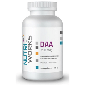 NutriWorks DAA, 750 mg, 90 rastlinných kapsúl