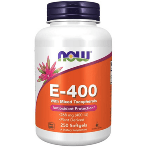 NOW® Foods NOW Vitamin E 400 IU s tokoferoly, 250 softgelových kapsúl