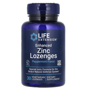 Life Extension Enhanced Zinc Lozenges, zinkové pastilky, príchuť mäta, 30 pastiliek