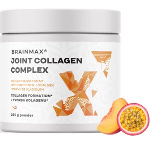BrainMax Joint collagen komplex, broskyňa-marakuja, 225 g Komplex s patentovaným kolagénom na podporu kĺbov a kostí, 30 dávok, doplnok stravy