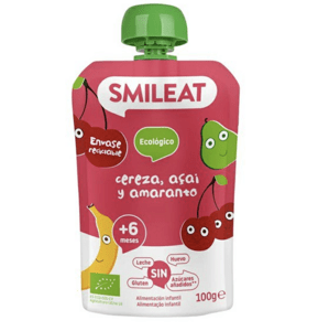 Smileat kapsička banán, hruška, třešeň, acai a amarant 6M+, BIO, 100 g