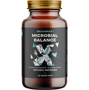 BrainMax Microbial Balance, 60 rastlinných kapsúl Komplex 6 vedecky overených prírodných látok na podporu čriev a odolnosti, doplnok stravy