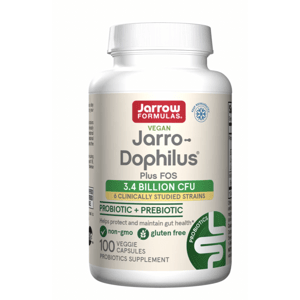 Jarrow Formulas Jarrow Jarro-Dophilus® + FOS, probiotiká 3,6 miliárd, 6 probiotických kmeňov, 100 rastlinných kapsúl