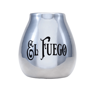 Yaguar Keramická kalabása s logem El Fuego (strieborná) 350 ml