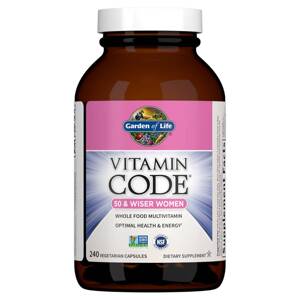 Garden of Life Vitamín Code 50 Wiser Women (multivitamín pre ženy nad 50 rokov), 240 rastlinných kapsúl