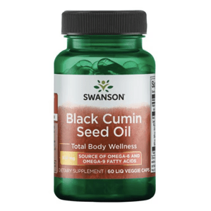 Swanson Black Cumin Seed Oil, olej zo semien černuchy siatej, 500 mg, 60 kapsúl Výživový doplnok