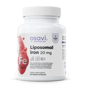 Osavi Liposomal iron, lipozomální železo, 20 mg, 60 rostlinných kapslí Výživový doplnok