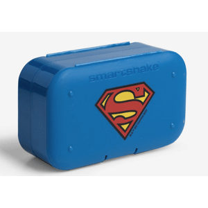 SmartShake Pill Box Organizer, set dvou zásobníků na kapsle, modrý s motivem Superman