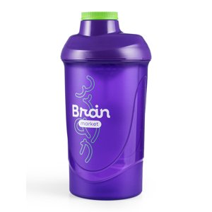Fialový plastový šejkr s logem BrainMarket Fialový plastový šejker s logom BrainMarket