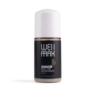 WellMax Natural Roll-on Deodorant, prírodný guličkový deodorant, unisex, bylinkový, 50 ml Prírodný dezodorant s extraktmi z bylín, bez obsahu alkoholu a sódy