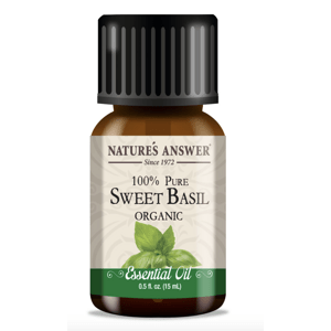 Nature's Answer Sweet Basil Essential Oil, Sladká bazalka, esenciální olej, BIO, 15 ml