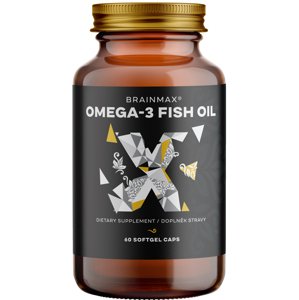 BrainMax Omega-3 Fish Oil, 60 softgel kapsúl Prémiový rybí olej, 300 mg EPA a 200 mg DHA v každej kapsuli, 30 dávok, doplnok stravy