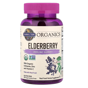 Garden of Life Organics Elderberry Immune Gummy, gumové cukríky, čierna baza, 120 ks