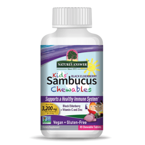 Nature's Answer Kid's Sambucus Chewables, žvýkací tablety pro děti, extrakt z černého bezu, 45 ks