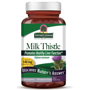 Nature's Answer Milk Thistle, Ostropestřec mariánský, extrakt, 120 rostlinných kapslí