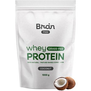 BrainMax Grass-fed Whey Protein, Kokos, 1000 g Mikrofiltrovaný nedenaturovaný proteín z mlieka kráv kŕmených trávou, 28 dávok, doplnok stravy