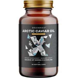 BrainMax Arctic Caviar Oil, 60 softgel kapsúl Prémiový zdroj omega 3 z rybieho kaviáru s vanilkovou príchuťou, 30 dávok, doplnok stravy