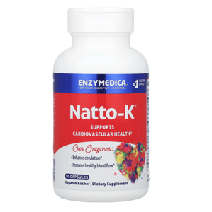 Enzymedica Natto-K, podpora srdce a cév, 90 kapslí Výživový doplnok