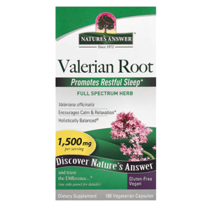 Nature's Answer Valerian Root, Kozlík lékařský, 1500 mg, 180 kapslí