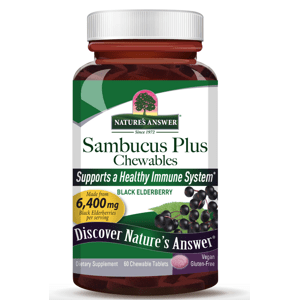 Nature's Answer Sambucus Plus Chewables, černý bez, 60 žvýkacích tablet