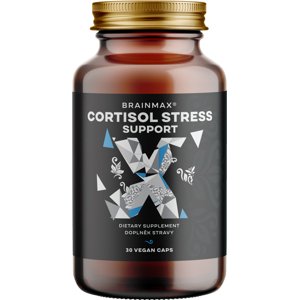 BrainMax Cortisol Stress Support, komplex pro duševní rovnováhu, 30 rostlinných kapslí Evidencia-based zloženie pre pokoj, podporu spánku, koncentrácie a duševnej rovnováhy, doplnok stravy