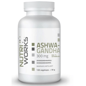 NutriWorks Ashwagandha, 300 mg, 120 rostlinných kapslí